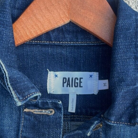 Paige Denim Jacket Dark Wash Size Medium - Picture 2 of 13